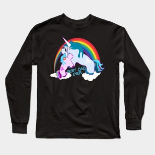 Best Dad Ever Unicorn with Rainbow Special Design for Unicorn lovers Gift Long Sleeve T-Shirt